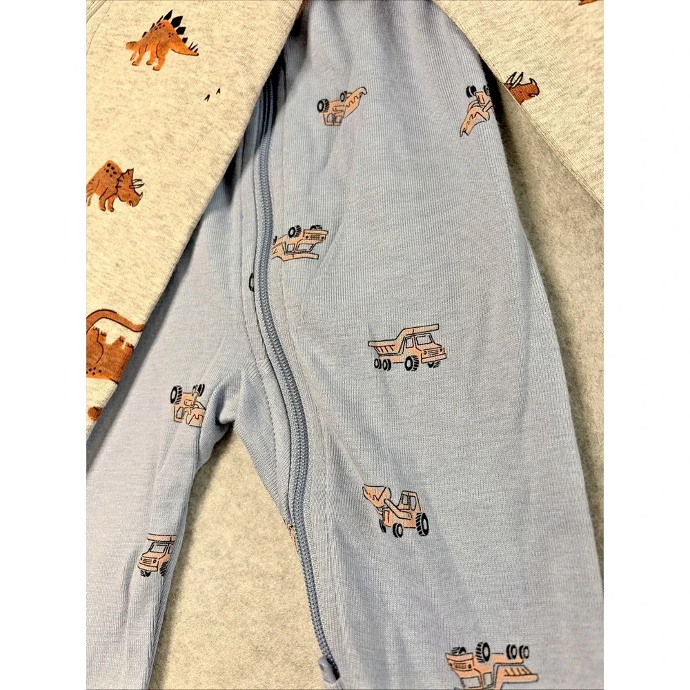 Pekkle 2-pack Sleepers - Dinosaurs & Construction Theme - 18M - NWT